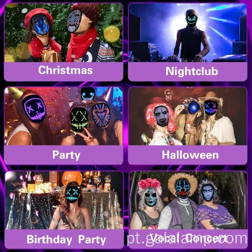 Máscara facial de LED Bluetooth personalizável com controle de aplicativos